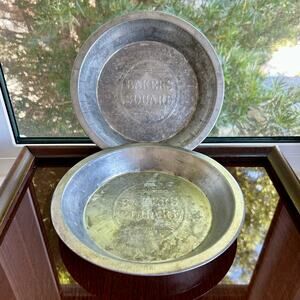Vintage Baker’s Square Metal Pie Tins – Set of 2 – 9” Diameter
